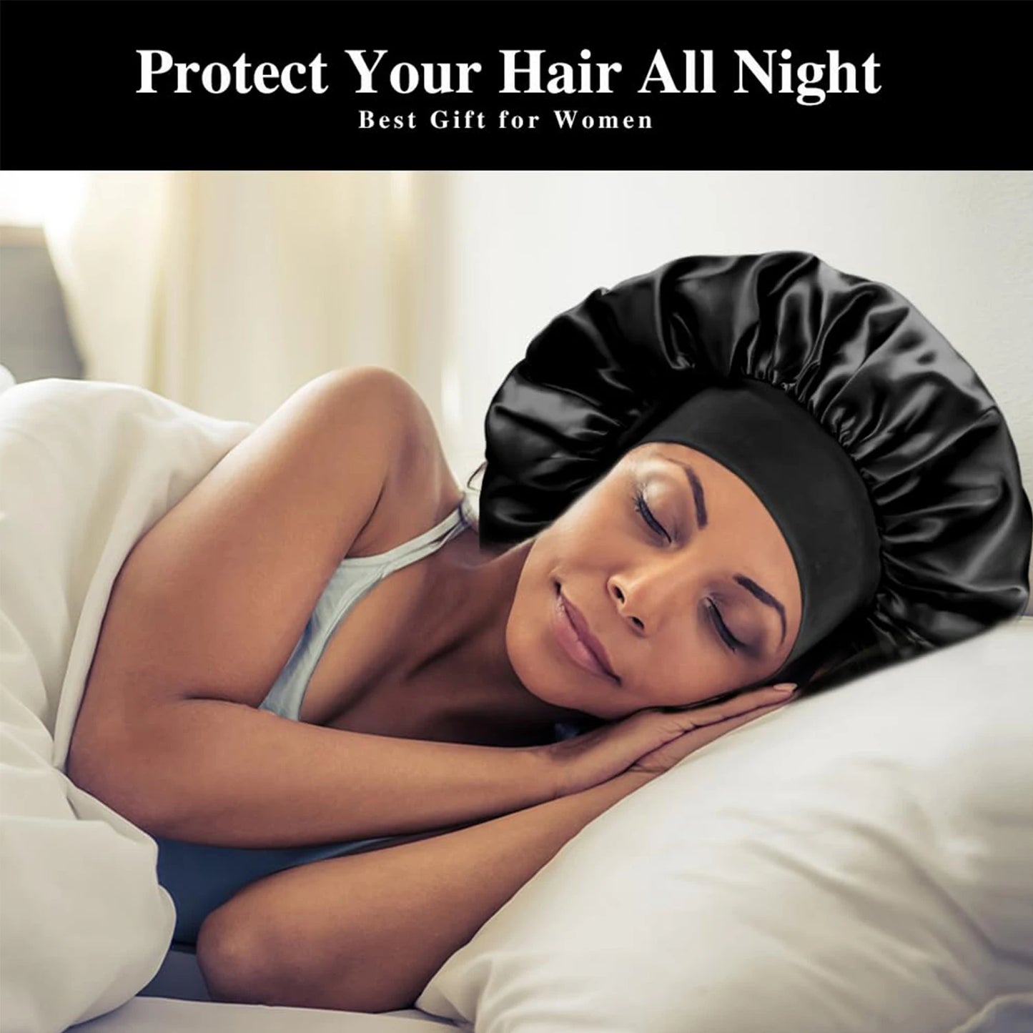 Satin Sleep Bonnet with Soft Elastic Band