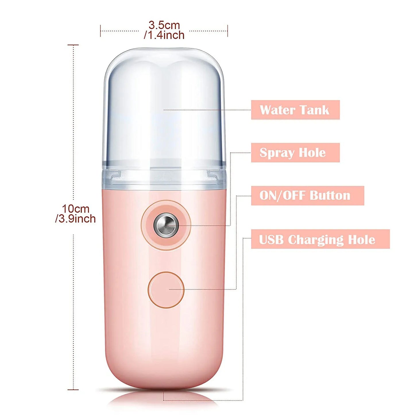 Mini Portable Facial Steamer – 30ml Rechargeable Nano Mist Hydrator