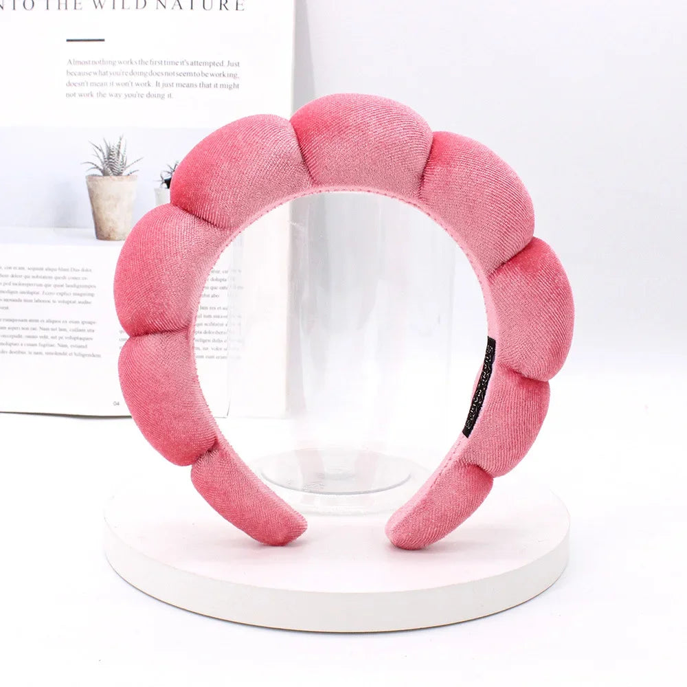 Velvet Spa Headband – Padded Hairband for Face Washing & Makeup Removal