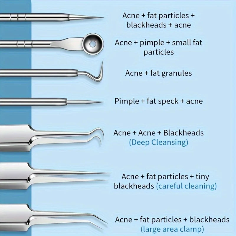 8-Piece Stainless Steel Blackhead & Pimple Removal Kit