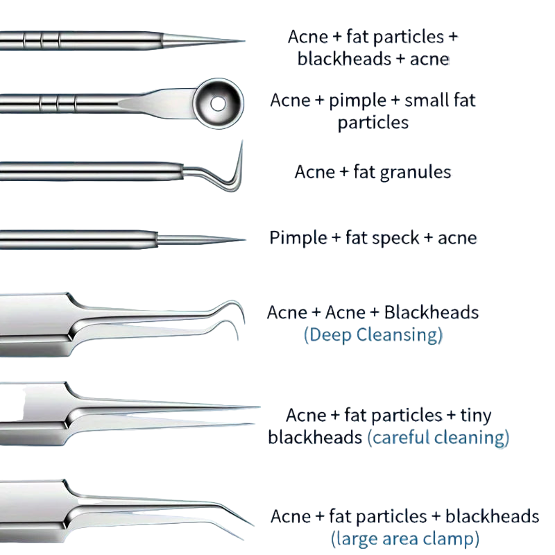 8-Piece Stainless Steel Blackhead & Pimple Removal Kit