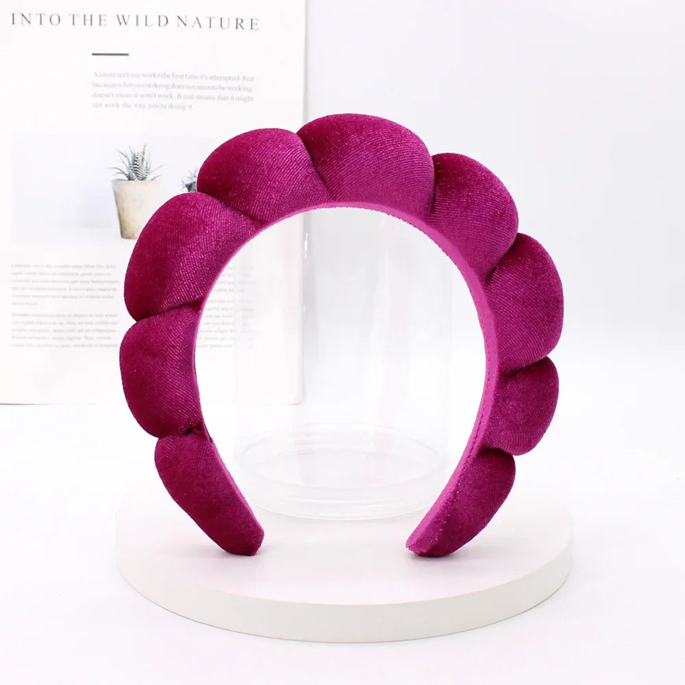 Velvet Spa Headband – Padded Hairband for Face Washing & Makeup Removal