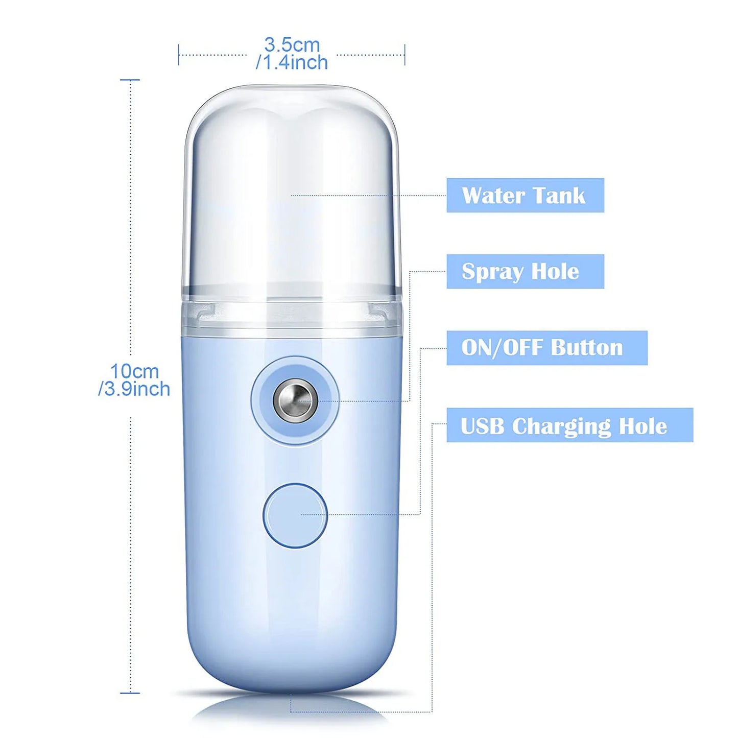 Mini Portable Facial Steamer – 30ml Rechargeable Nano Mist Hydrator