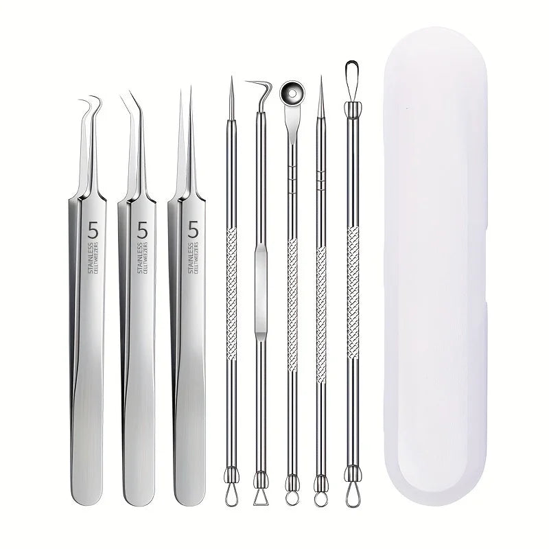 8-Piece Stainless Steel Blackhead & Pimple Removal Kit