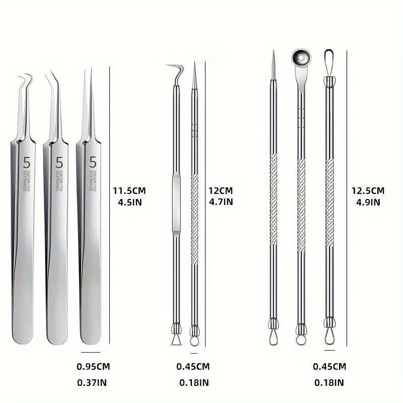 8-Piece Stainless Steel Blackhead & Pimple Removal Kit