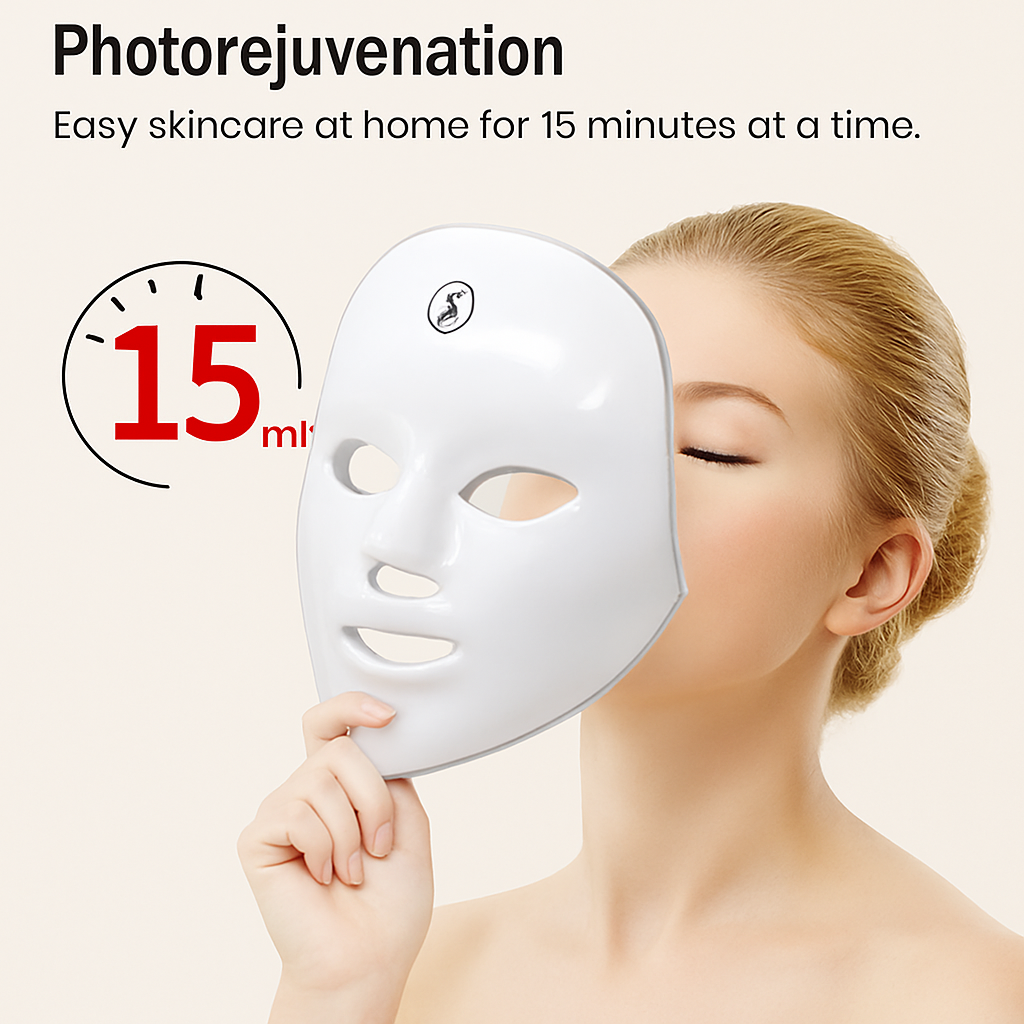 Red Light Therapy Facial Mask – 7 Colours for Anti-Aging & Skin Therapy