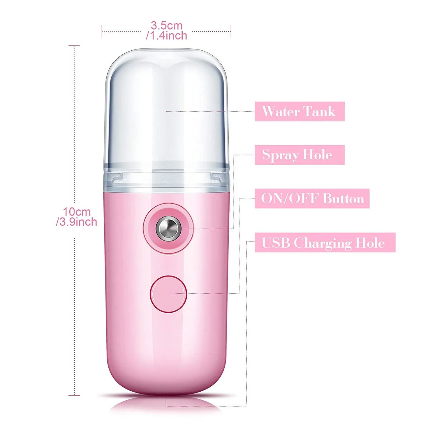 Mini Portable Facial Steamer – 30ml Rechargeable Nano Mist Hydrator