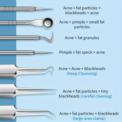 8-Piece Stainless Steel Blackhead & Pimple Removal Kit
